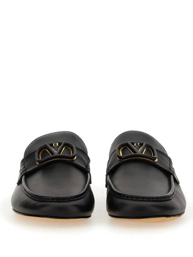 V Logo Leather Loafers Black - VALENTINO - BALAAN 5