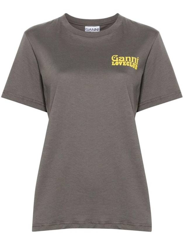 Love Club Organic Cotton Short Sleeve T-Shirt Grey - GANNI - BALAAN 1