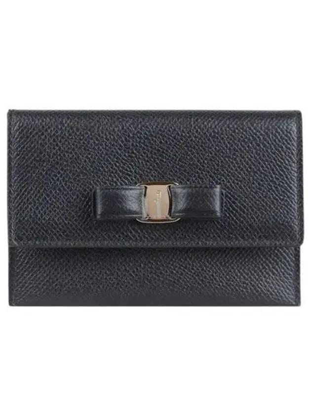 Vara Bow Card Walletr Black - SALVATORE FERRAGAMO - BALAAN 2