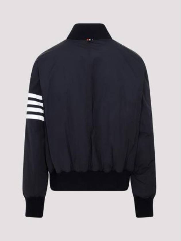 Poly Twill 4-Bar Oversized Knit Down Bomber Jacket Navy - THOM BROWNE - BALAAN 3