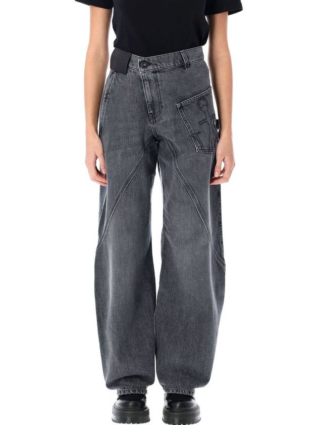 Women's Twist Wide Leg Workwear Jean Grey - JW ANDERSON - BALAAN 2