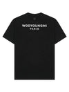 Back Logo Cotton Short Sleeve T-Shirt Black - WOOYOUNGMI - BALAAN 1