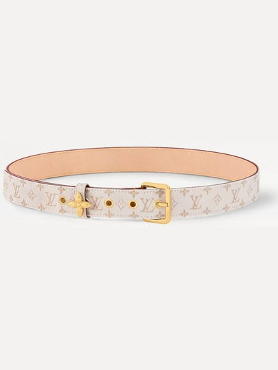 LV Flowergram Ardillon 30MM Leather Belt White - LOUIS VUITTON - BALAAN 2