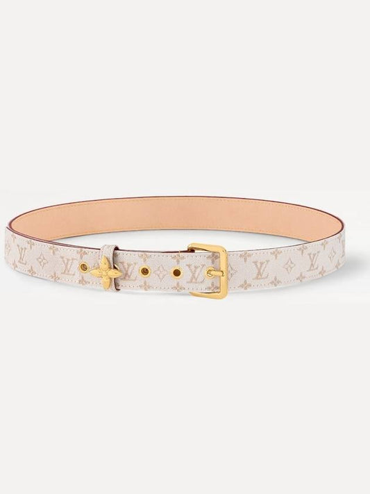 LV Flowergram Ardillon 30MM Leather Belt White - LOUIS VUITTON - BALAAN 2