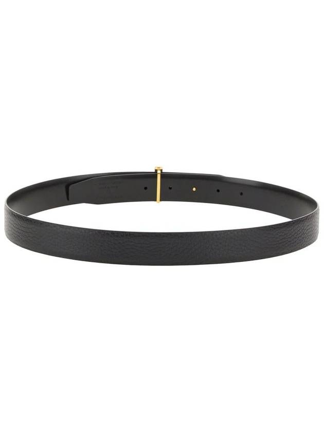 Women's Logo Gold Reversible Leather Belt Black - TOM FORD - BALAAN 4