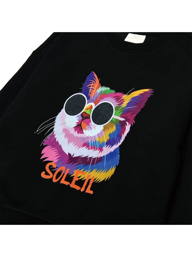 Brushed Options Fancy Light Cat Sweat Shirts BLACK - LE SOLEIL MATINEE - BALAAN 3