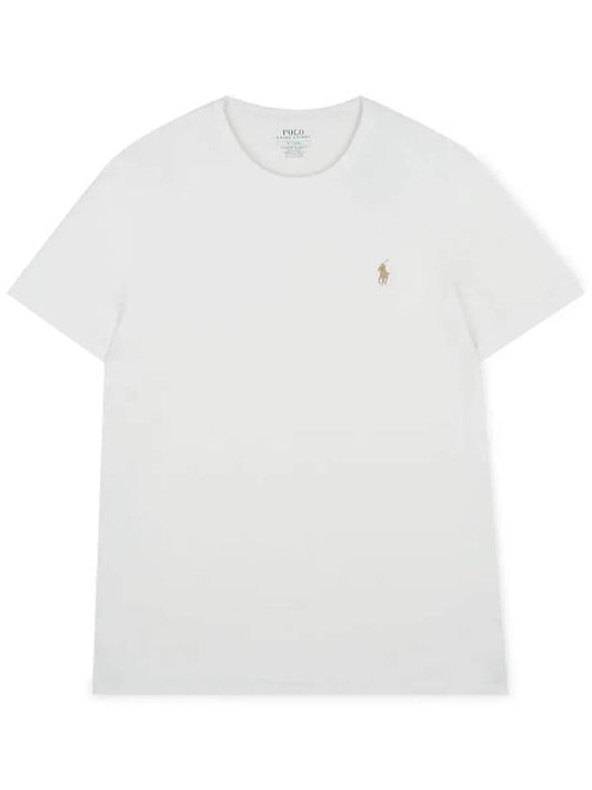 Men s pony embroidery white short sleeve t shirt 710671438 309 - POLO RALPH LAUREN - BALAAN 1