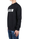 Logo Print Crew Neck Sweatshirt Black - MSGM - BALAAN 4