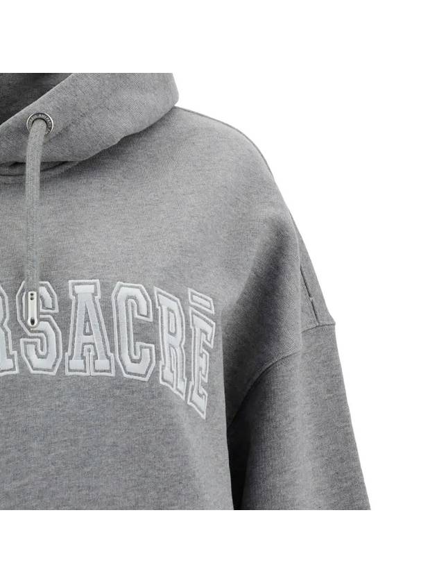 Coeur Sacre Embroidered Lettering Logo Hoodie Grey - AMI - BALAAN 5