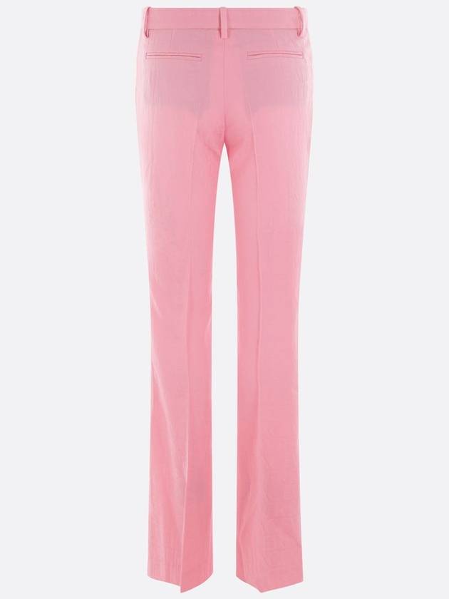 Women's All-Over Logo Pleated Front Wool Straight Pants Pink - VERSACE - BALAAN 3