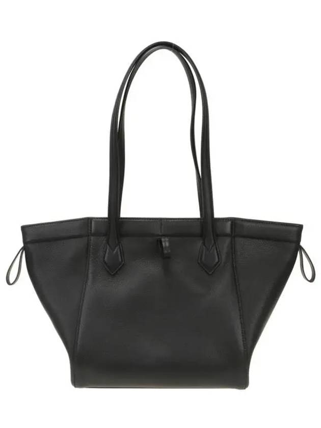 Origami Medium Leather Tote Bag Black - FENDI - BALAAN 4