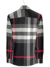 Men's Checked Stretch Cotton Poplin Long Sleeve Shirt Charcoal - BURBERRY - BALAAN 3