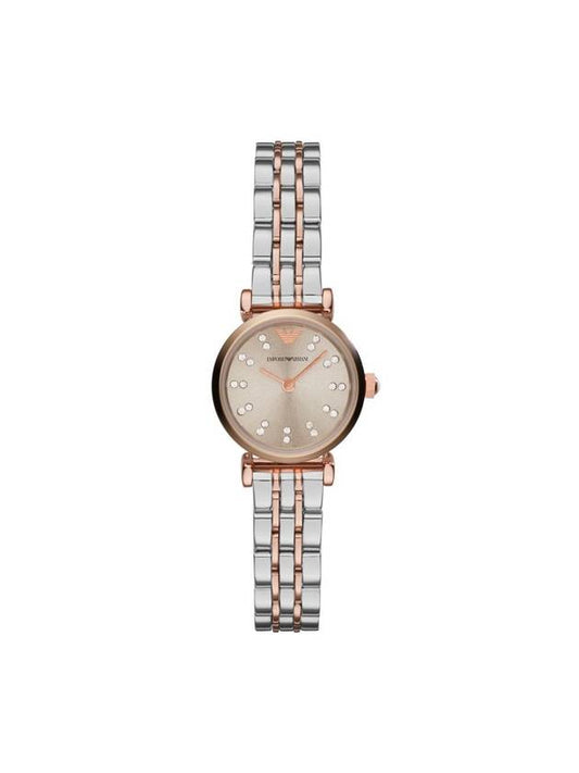 Giani Two Tone Dial Watch Silver Rose Gold - EMPORIO ARMANI - BALAAN.