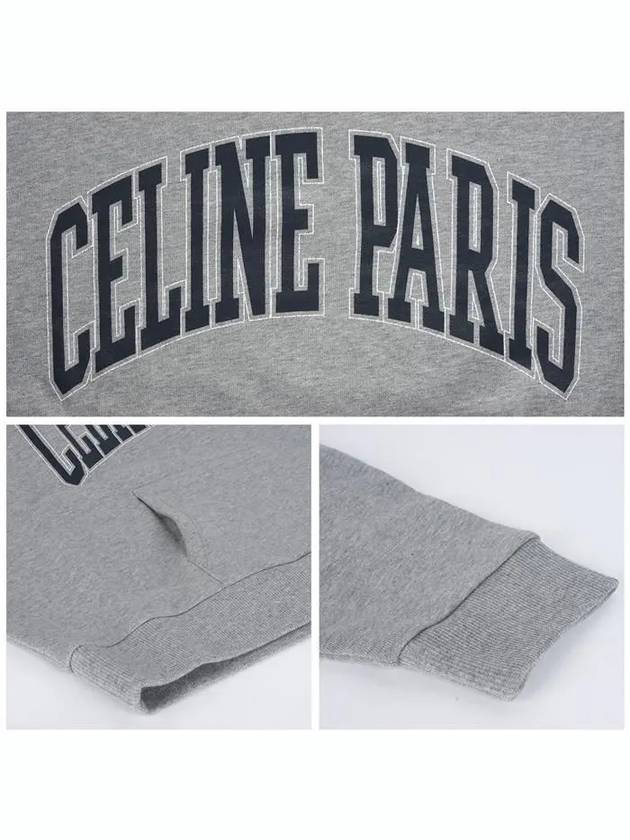 Oversized Cotton Fleece Hoodie Grey - CELINE - BALAAN 7