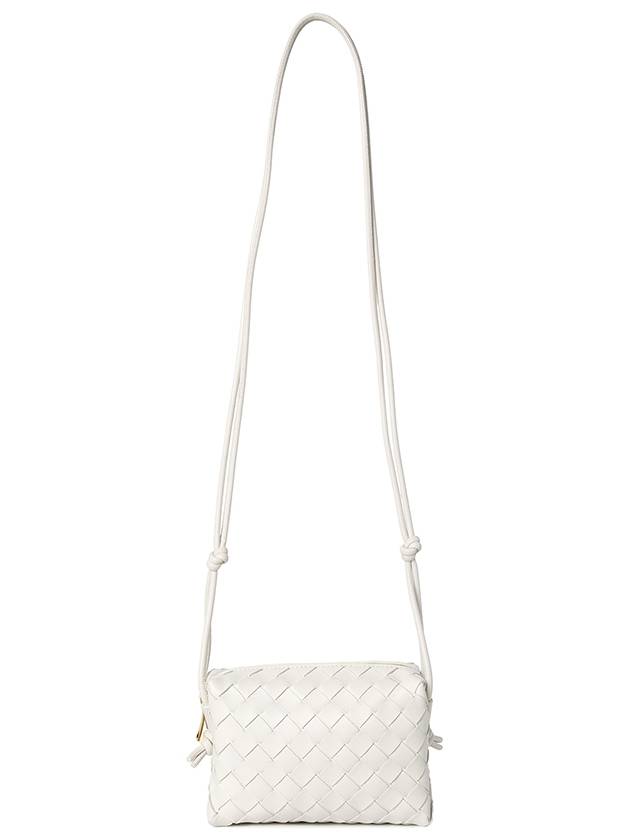 Intrecciato Loop Small Leather Cross Bag White - BOTTEGA VENETA - BALAAN 7