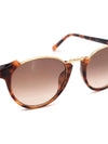 Dark Havana Gold Tone Metal Round Lens Sunglasses - LINDA FARROW - BALAAN 8