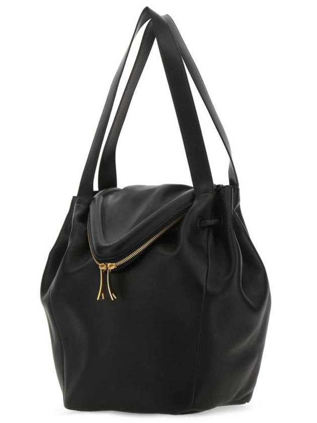 Big Large Leather Shoulder Bag Black - BOTTEGA VENETA - BALAAN 3