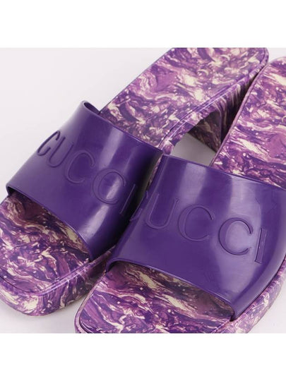 Logo Marble Sole Purple Women s Slides 700989 - GUCCI - BALAAN 2