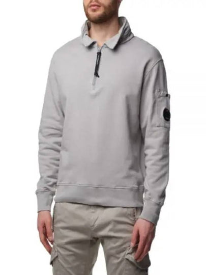 Cotton Fleece Zipped Sweatshirt Grey - CP COMPANY - BALAAN 2