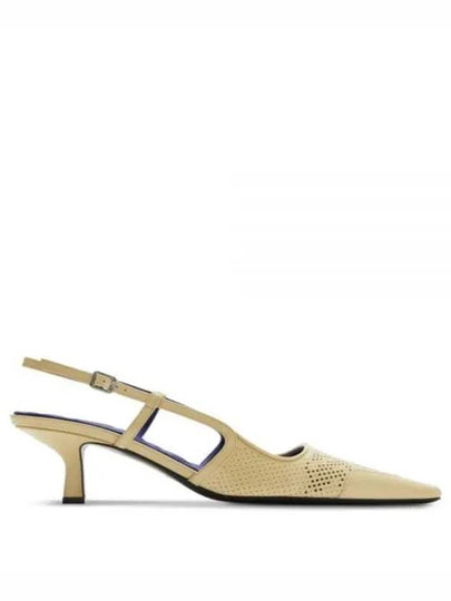 Leather Chisel Slingback Heels Beige - BURBERRY - BALAAN 2