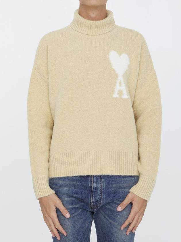 De Coeur Turtleneck Vanilla Cream - AMI - BALAAN 1