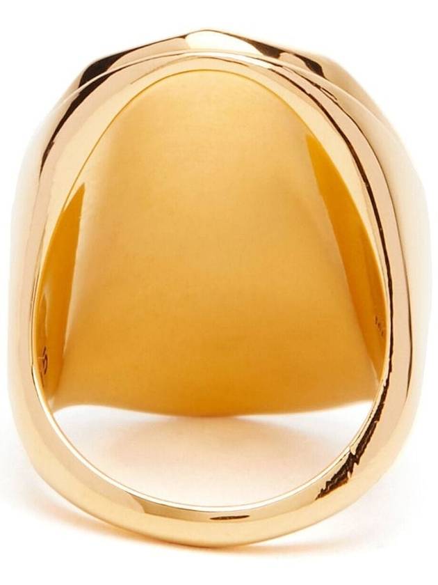 23 fw Antique Gold Metal The FACETED Stone Ring 757452J160T0448 B0480371845 - ALEXANDER MCQUEEN - BALAAN 3