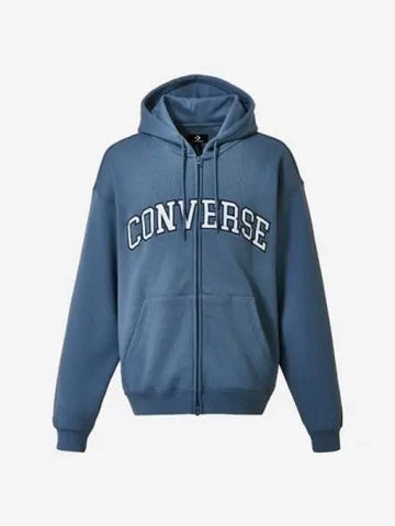 Retro Full Zip Hoodie Lakeside Blue - CONVERSE - BALAAN 1