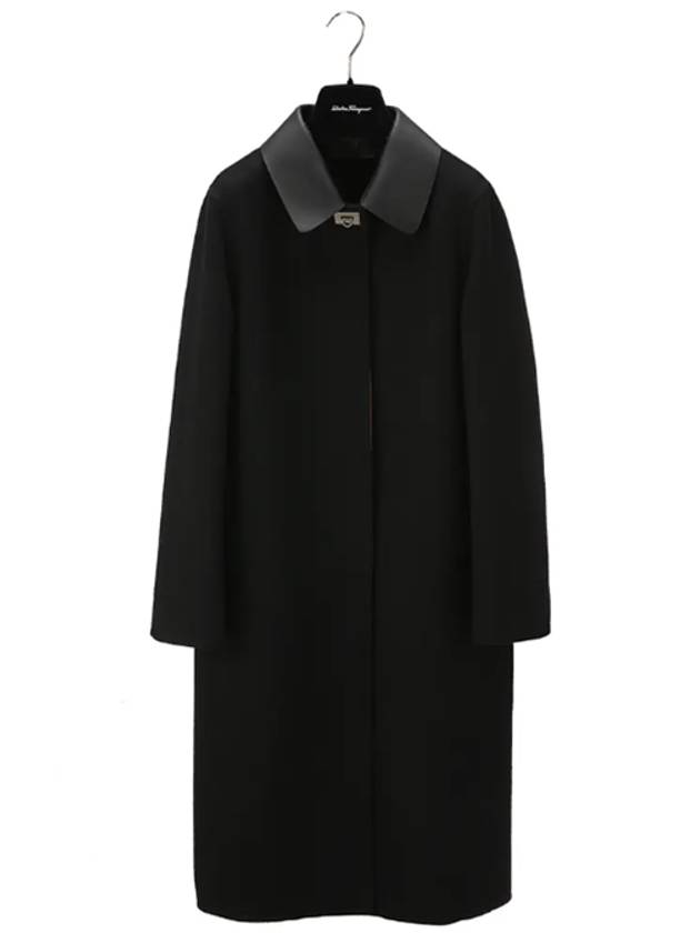 Cashmere Blend Single Coat Black - SALVATORE FERRAGAMO - BALAAN 4