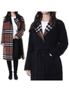 Reversible Check Wool Single Coat Black - BURBERRY - BALAAN 3