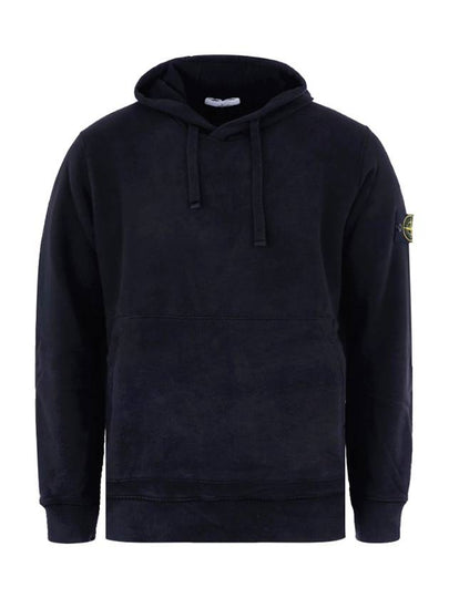 Wappen Patch Cotton Fleece Hoodie Navy - STONE ISLAND - BALAAN 2