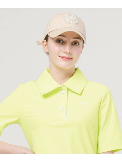 Golf Pearl Circle Logo Decoration Hard Type Beige Ball Cap DO9232CA77-2 - DOYOUKNOWMC GOLF WEAR - BALAAN 2