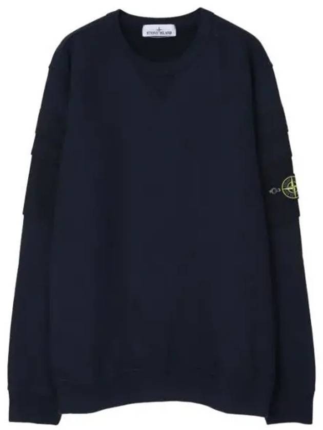 Brushed cotton fleece double pocket crew neck sweatshirt regular fit men - STONE ISLAND - BALAAN 1