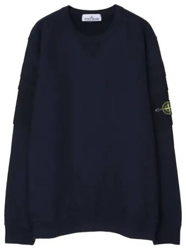 Brushed cotton fleece double pocket crew neck sweatshirt regular fit - STONE ISLAND - BALAAN 1