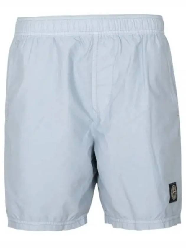 Brushed Cotton Swimming Shorts Light Blue - STONE ISLAND - BALAAN 2