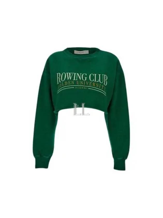 Crop Top Roundneck Long Sleeve T-Shirt Green - GOLDEN GOOSE - BALAAN 2