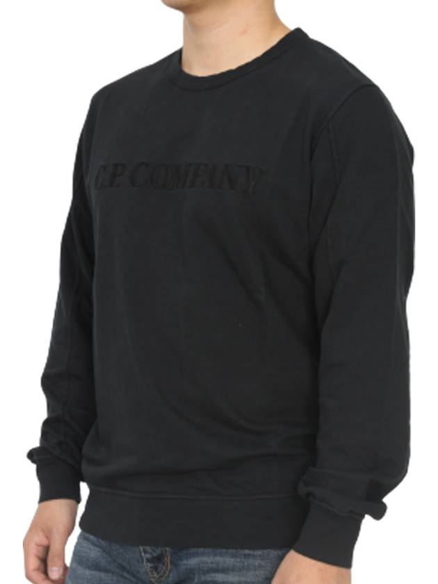 Embroidered Logo Sweatshirt Black - CP COMPANY - BALAAN.