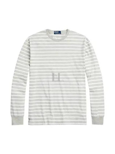 Striped Print Long Sleeve T-Shirt White Grey - POLO RALPH LAUREN - BALAAN 2