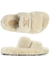 Triomphe Shearling Fur Slippers Beige - CELINE - BALAAN 2