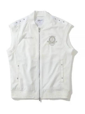 Men's Prince Stud Zip Vest White - MARK & LONA - BALAAN 1