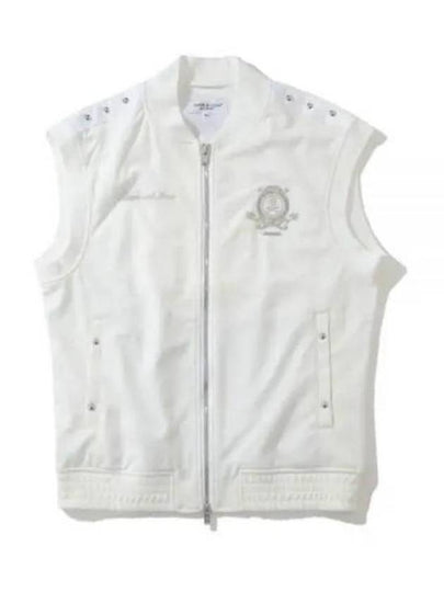 Men's Prince Stud Zip Vest White - MARK & LONA - BALAAN 2