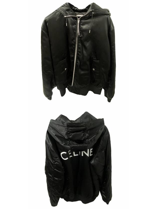 Bomber Jacket in Satin Finish Nylon Black - CELINE - BALAAN 5