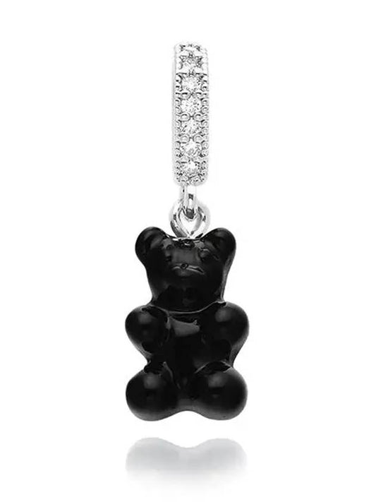 Nostalgia Bear Pave Connector Pendant Black Silver - CRYSTAL HAZE - BALAAN 2