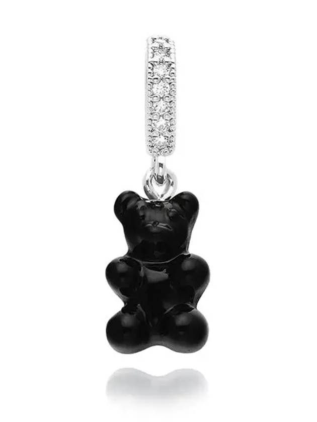 Nostalgia Bear Pave Connector Pendant Black Silver - CRYSTAL HAZE - BALAAN 3