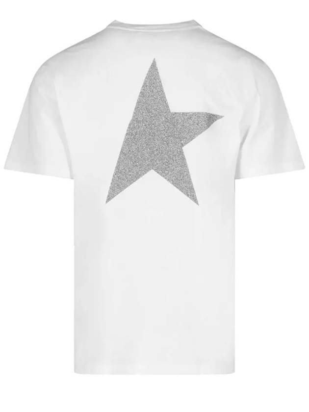 Men's Gold Star Glitter Logo Short Sleeve T-Shirt White - GOLDEN GOOSE - BALAAN 4