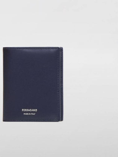 Logo Stamp Card Wallet Blue - SALVATORE FERRAGAMO - BALAAN 1