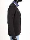 Black color matching line slim fit cardigan - IKALOOOK - BALAAN 3