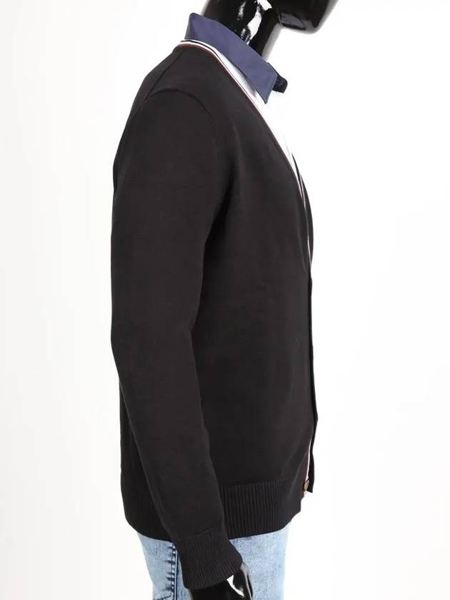 Black color matching line slim fit cardigan - IKALOOOK - BALAAN 3