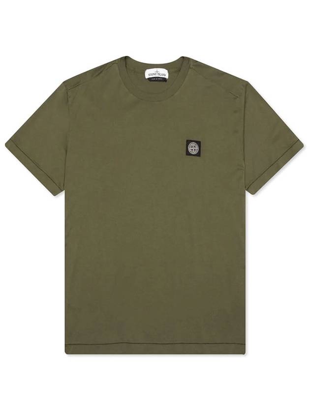 Logo Patch Short Sleeve T-Shirt Khaki - STONE ISLAND - BALAAN 2