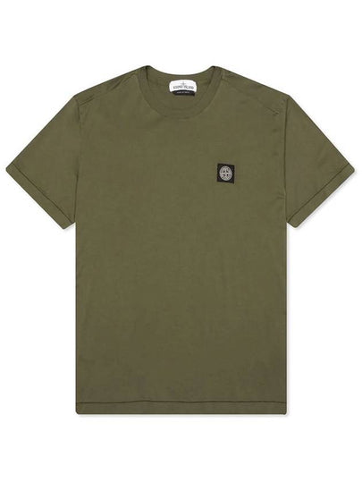 Logo Patch Short Sleeve T-Shirt Khaki - STONE ISLAND - BALAAN 2