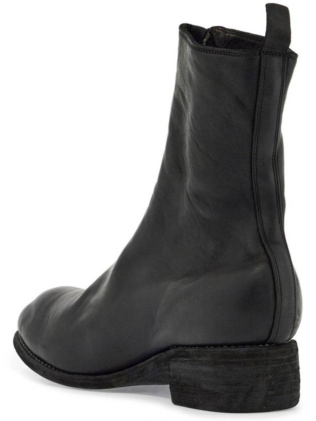 black horse and calf leather boots with side zip - GUIDI - BALAAN 3